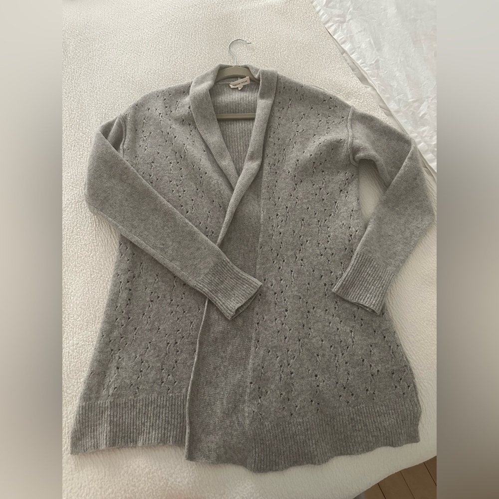 Rebecca Taylor cashmere and wool blend Gray Open-Front Women's Sweater size M